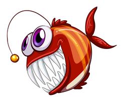 An ugly angry fish vector