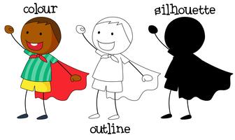 Set of boy wearing super hero different graphic design vector