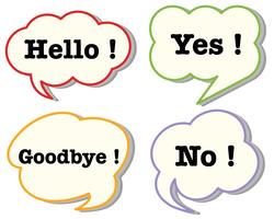 Speech bubbles with words vector