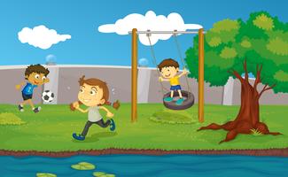 Kids in the park vector