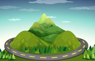 Road and mountain vector