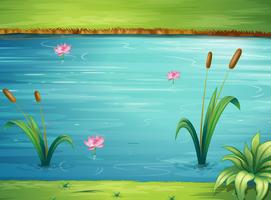 A river and a beautiful landscape vector