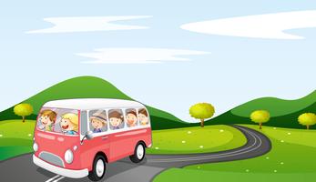 bus and road vector