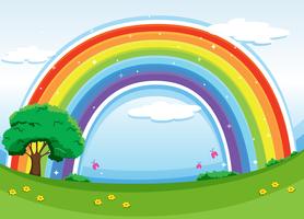 A rainbow in the sky vector