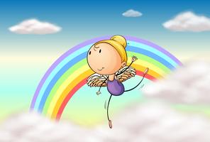 An angel in the rainbow vector