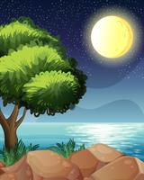 A bright moon and the beautiful nature vector