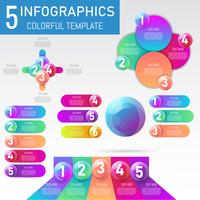 Sistema de datos de la bola de los elementos 3D de Infographics, presentación, diseño de proceso de negocio, ejemplo del vector.