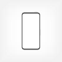 Vector de la mofa del smartphone para arriba aislado en el fondo blanco.