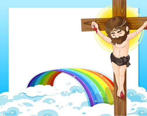 A cross, a rainbow and an empty template