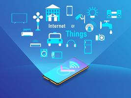 internet of things design concept with smartphone. Vector illustration