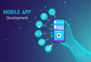 mobile app development concept vector