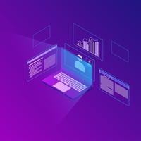 Isometric of business analysis system vector