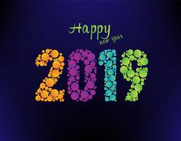 Vector 2019 feliz año nuevo fondo