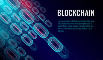 Block chain background, chain consists of network data connections concept. Vector