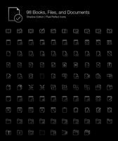 Books Files and Documents Pixel Perfect Icons line style Shadow Edition. vector