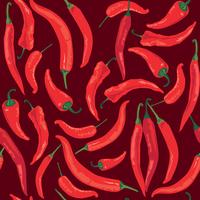 Pepper seamless pattern. Hot spice food ingredient vegetable background vector