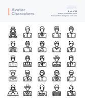 Detailed Vector Line Icons Set of People and Avatar. 64x64 Pixel Perfect and Editable Stroke.