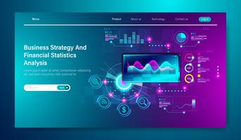 Moderno diseño plano de estrategia empresarial. vector