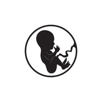 Signo de feto. Icono fetal. Embrión de diez semanas. Etapa de embarazo vector