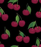 Cherry pattern. Berry desert seamless pattern. Fruit fresh food vector