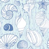 Seashell seamless pattern. Summer holiday marine background