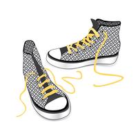 Sneakers isolated. Patterned fabric fashion sport shoes vector
