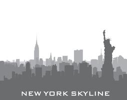 Horizonte de Nueva York, Estados Unidos. Silueta de la ciudad americana, monumento de la libertad vector