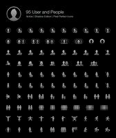 95 User and People Pixel Perfect Icons Filled Style Shadow Edition. vector