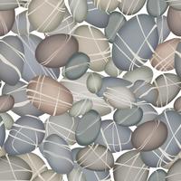 Sea pebbles underwater seamless pattern. Stone background