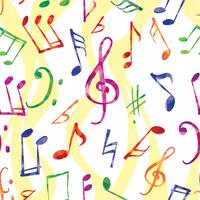 Music pattern. Music notes and signs seamless background vector