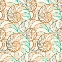 Abstract spiral seamless pattern. Wave nautilus marine background vector