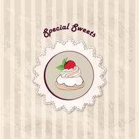 Cake. Cafe Menu Background. Bakery Label. Sweet, Dessert Poster vector