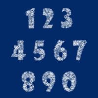 Numbers set from snowflake. See also background vector