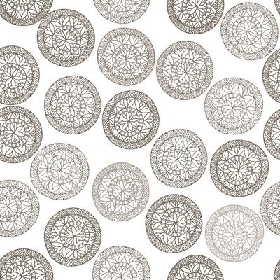 Abstract geometric pattern. Floral circle oriental ethnic background.