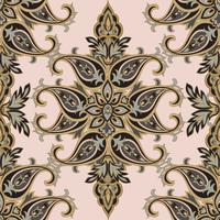 Floral pattern Flourish tiled oriental ethnic background. Arabic ornament with fantastic flowers and leaves. Wonderland motives of the paintings of ancient Indian fabric patterns.