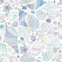 Seashell seamless pattern. Summer holiday marine background vector