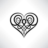 Simbolo de corazon. Signo de amor. Guardar amuleto fecha. Estilo celta antiguo vector