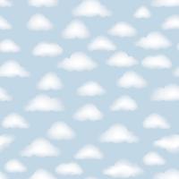 Cloud pattern. Cloudy sky seamless backround vector