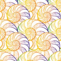 Abstract spiral seamless pattern. Wave nautilus marine background vector