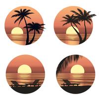 Summer holidays background. Seaside View. Beach resort wallpaper vector