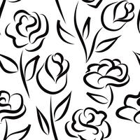 Floral seamless pattern. Flower background. Engraved texture vector