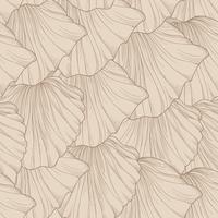 Floral seamless pattern of engraved flower petals. Flourish tiled gentle background vector