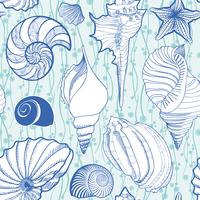 Seashell seamless pattern. Summer holiday marine background