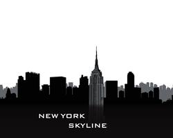 Paisaje urbano de Nueva York. Horizonte urbano de la ciudad. Fondo de viaje de Estados Unidos. vector