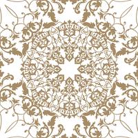 Arabic floral swirl line ornament. Oriental flower seamless pattern vector