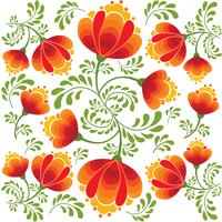 Swirl floral seamless pattern. Ornamental background in russian style. vector