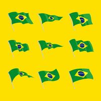 Conjunto de imágenes de la bandera de Brasil Wavin vector