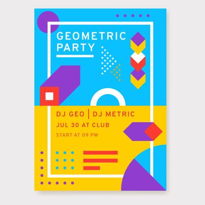 Geometric Party Poster Design