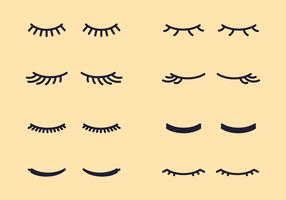 Simple Eyelashes Clipart Set vector