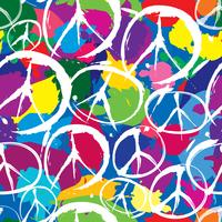 seamless pattern with multicolor symbols of peace vector